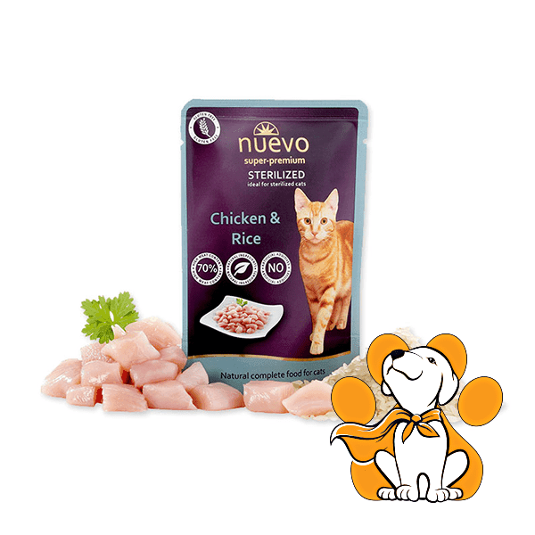 NUEVO Sosić za sterilisane mačke sa ukusom piletine i pirinča 85g