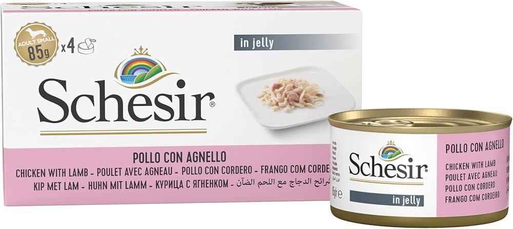 SCHESIR Vlažna hrana za pse, Multipak, Piletina i jagnjetina, 4 x 85g