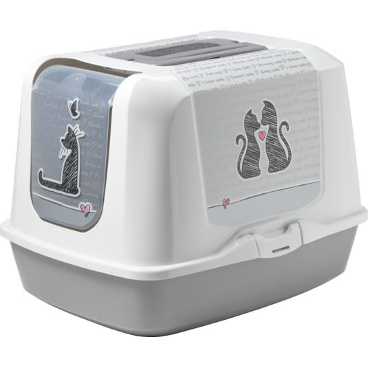 MODERNA Toalet za mačke Trendy Cat Cat's In Love, 57cm, Sivi