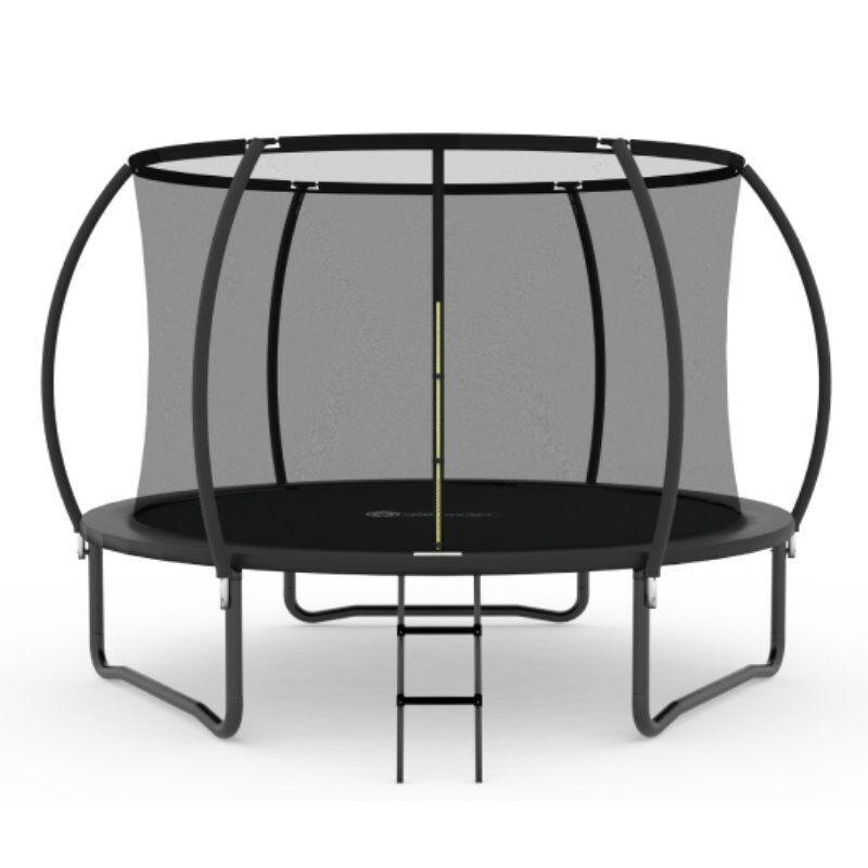 Trambolina sa merdevinama i unutrašnjom sigurnosnom mrežom, 244cm, Crna