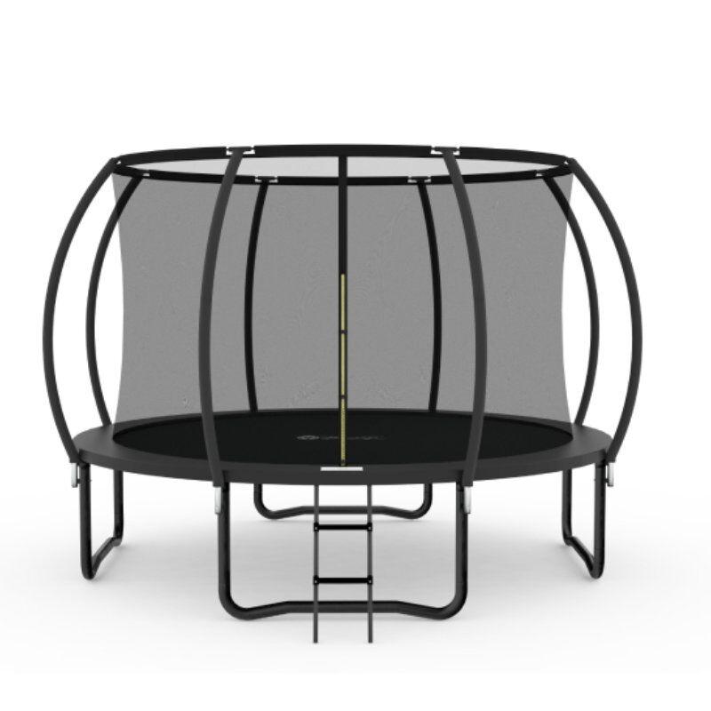 Trambolina sa merdevinama i unutrašnjom sigurnosnom mrežom, 366cm, Crna