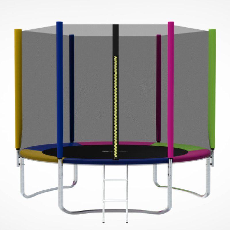 Trambolina sa merdevinama i unutrašnjom sigurnosnom mrežom, 305cm, Šarena