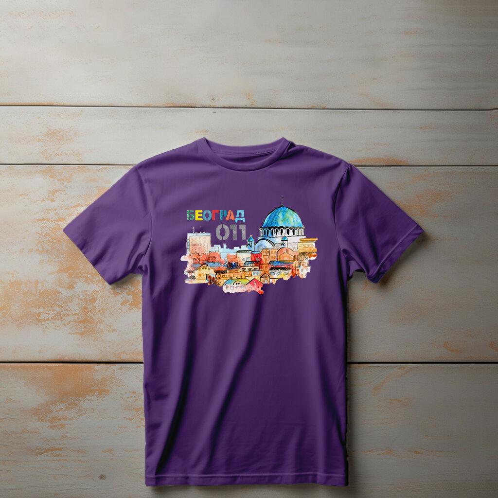 Camiseta Majica sa štampanim printom Cam 270, Dečija, Patlidžan