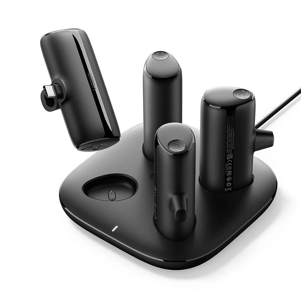 Veger Prenosna stanica sa 4 power bank uređaja Apollo, Crna