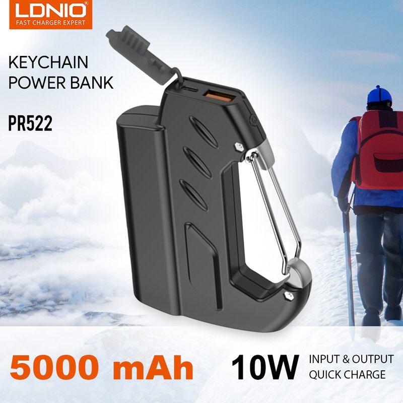 LDNIO Prenosiva baterija PR522, 10W, Crna