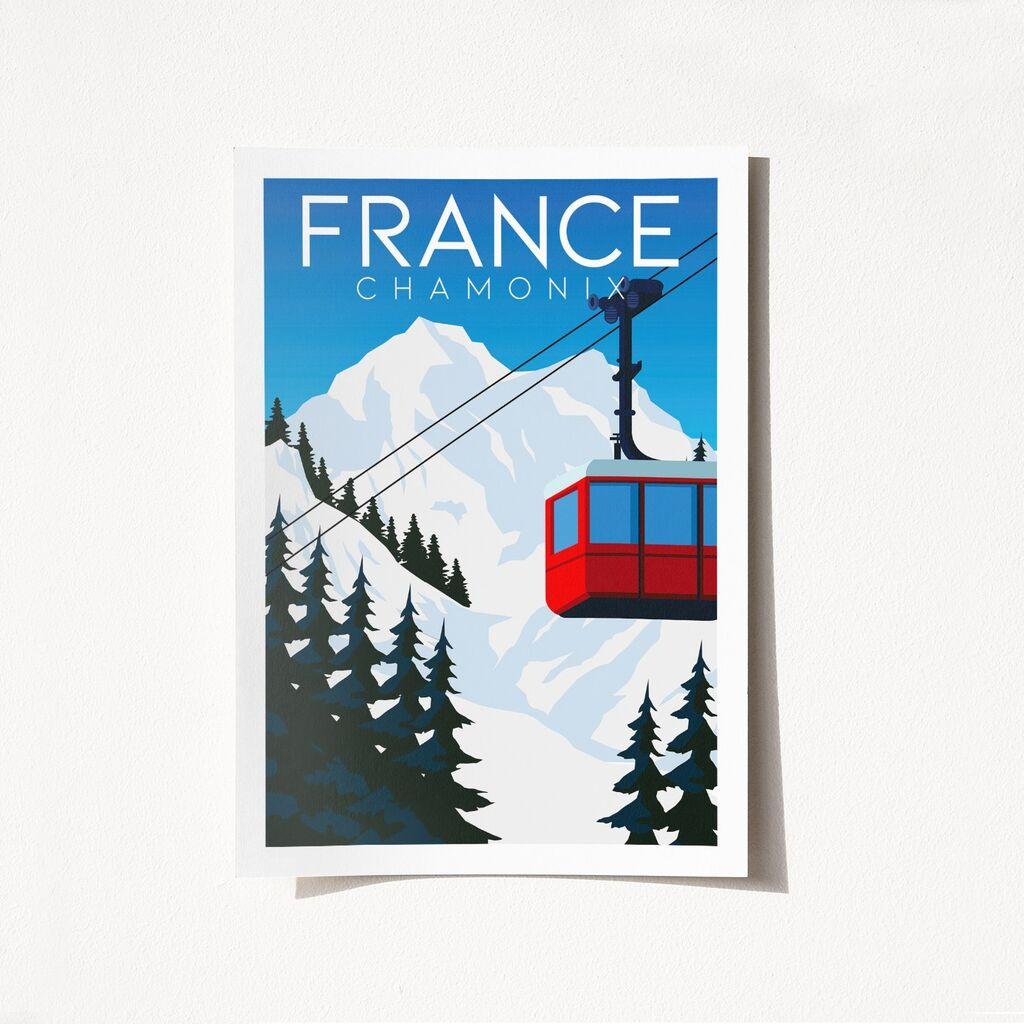 Wallity Poster Chamonix France-1993, 21x29.7cm