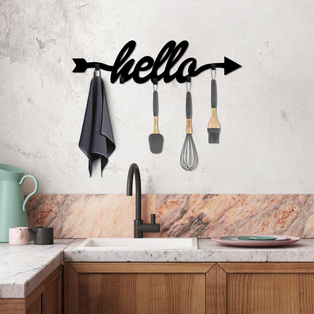 Wallity Zidna vešalica Hello, 68x22x2cm, Crna