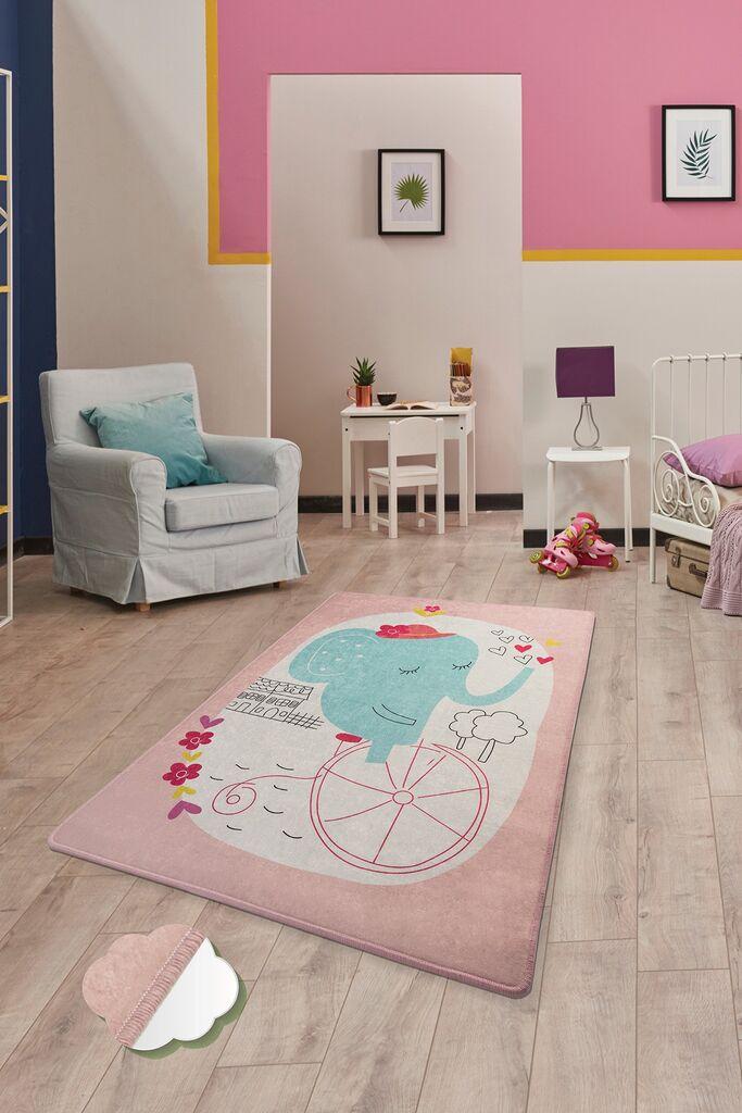 Conceptum Hypnose Tepih Elephants Bike, 100x160cm, Roze