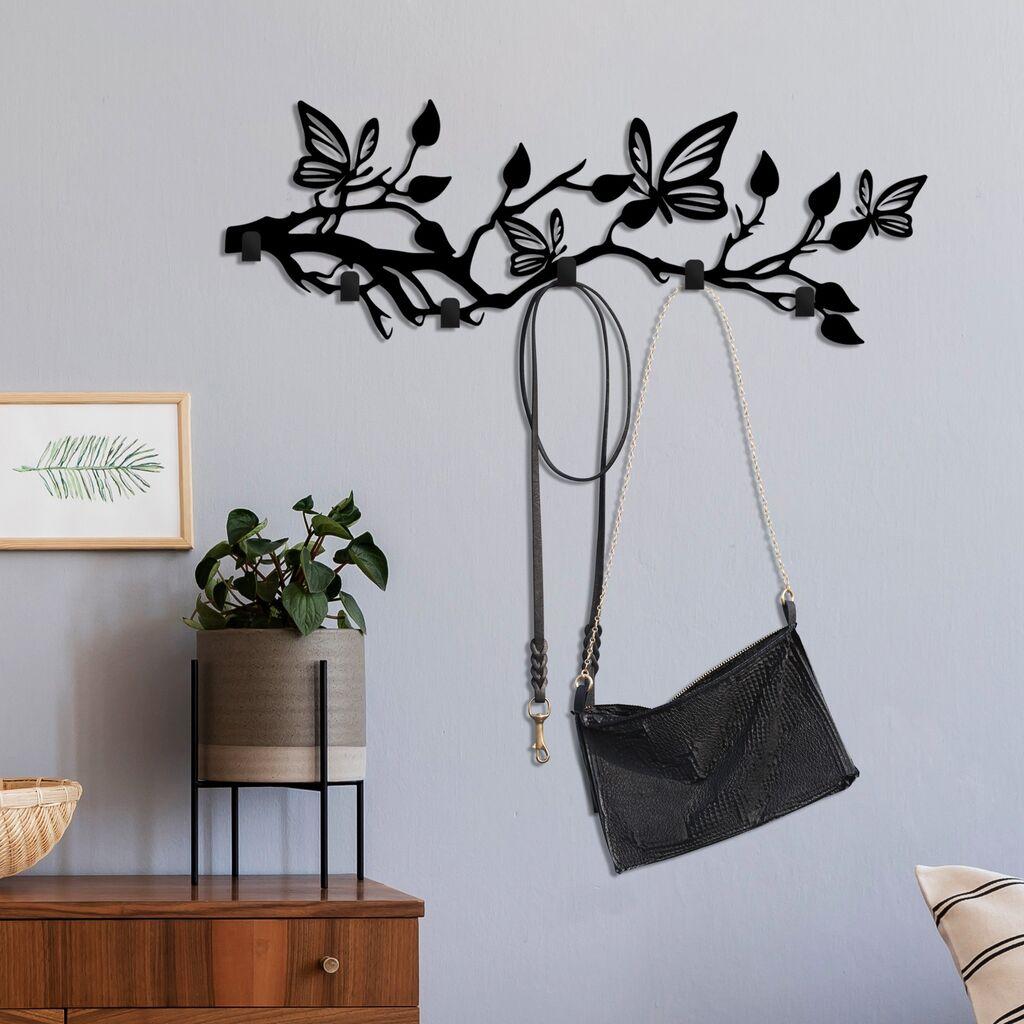 Wallity Zidna vešalica Butterfly World, 60x24x2cm, Crna