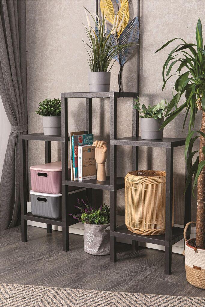 Aberto Design Plastična polica OMS-1108, 108x100x29cm, Crna