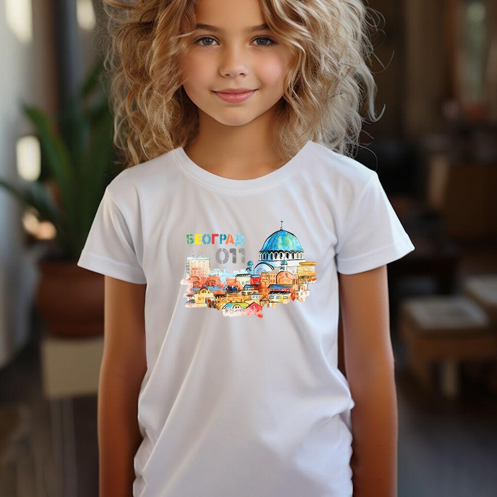 Camiseta Majica sa štampanim printom Cam 270, Dečija, Bela