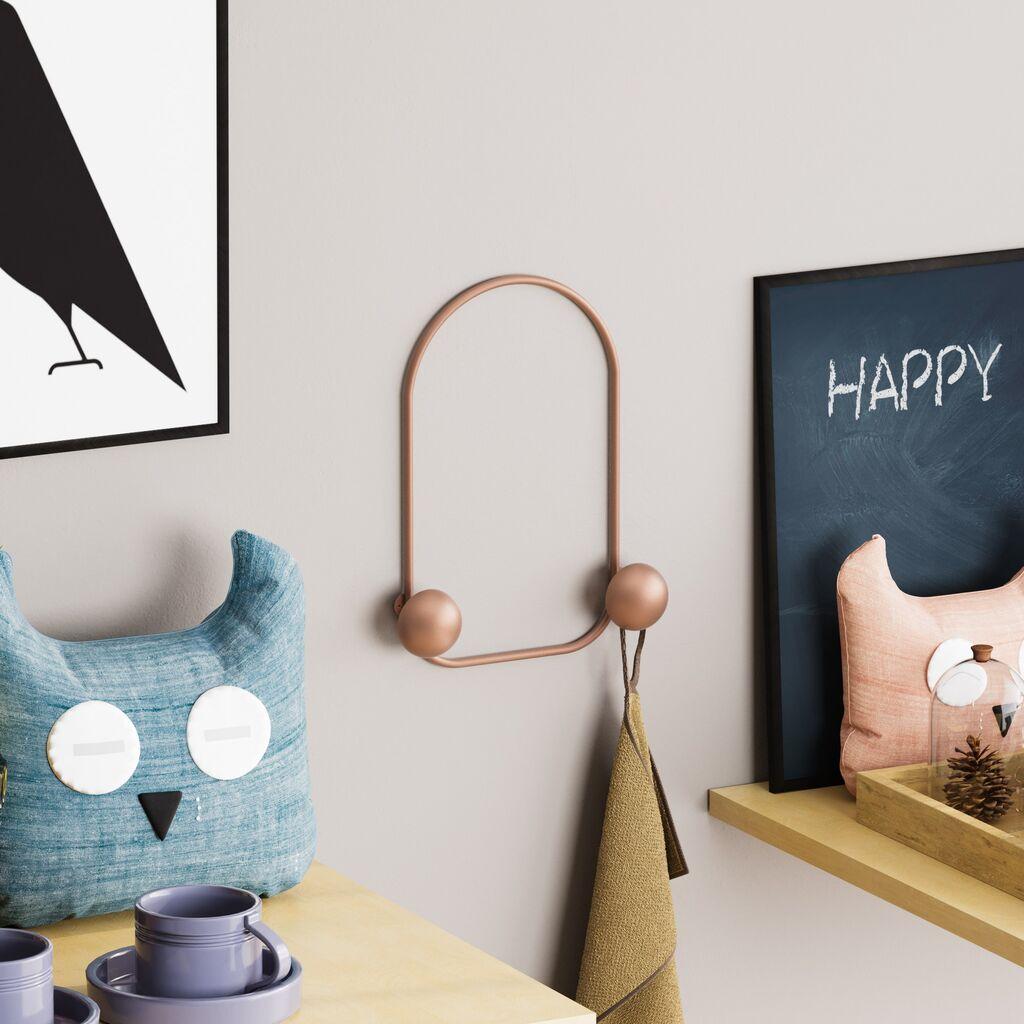 Wallity Zidna vešalica Frog, 2 Kukice, Bronzane boje