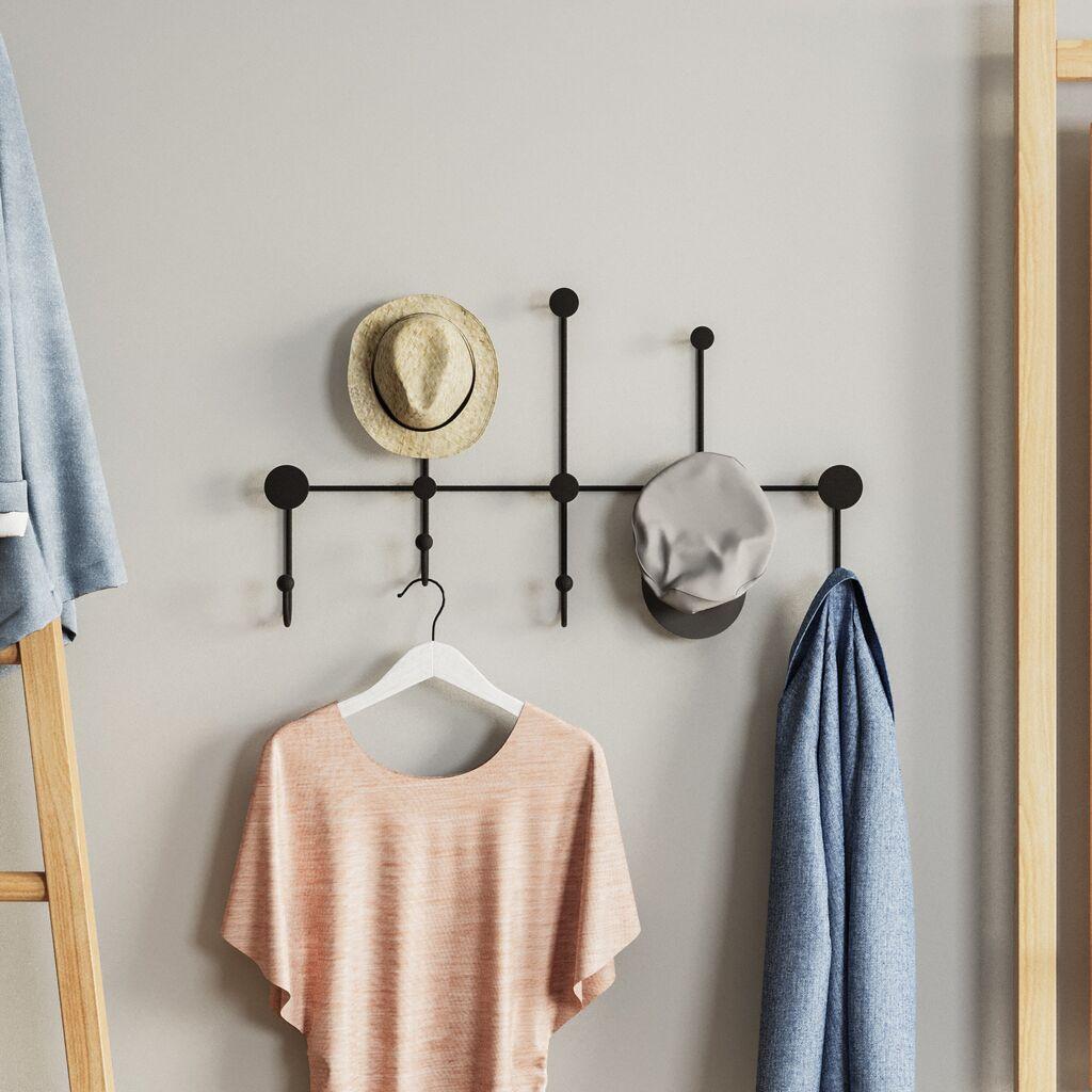 Wallity Zidna vešalica Iyon, 80x45x10cm, Crna