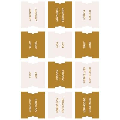 Tabovi za planer Cream and Gold