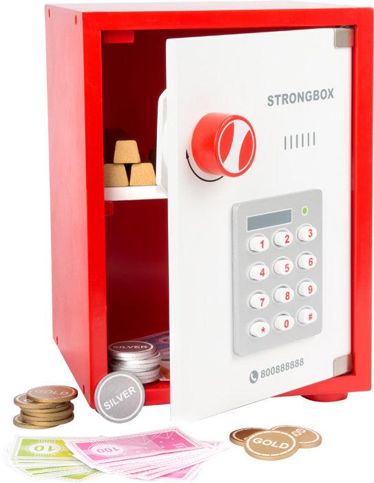 Legler Igračka za decu Sef sa novcem, Drveni, Crveno-beli