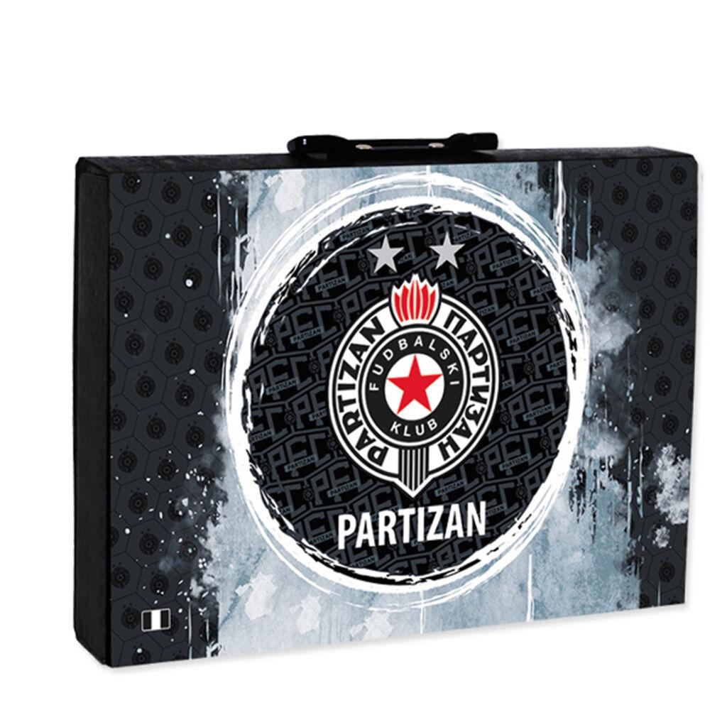 Školski kofer Partizan sa ručkom, Crno-beli