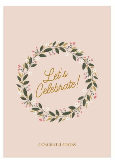 Čestitka Lets Celebrate, Roze