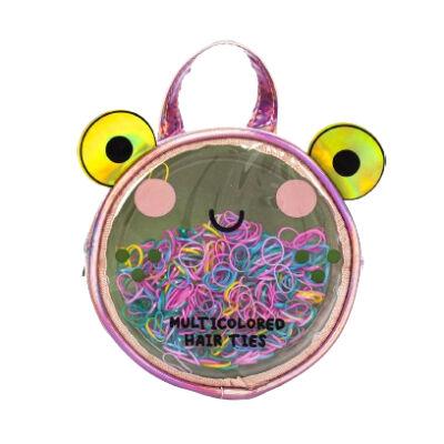 Set silikonskih gumica za kosu u  torbici Frog