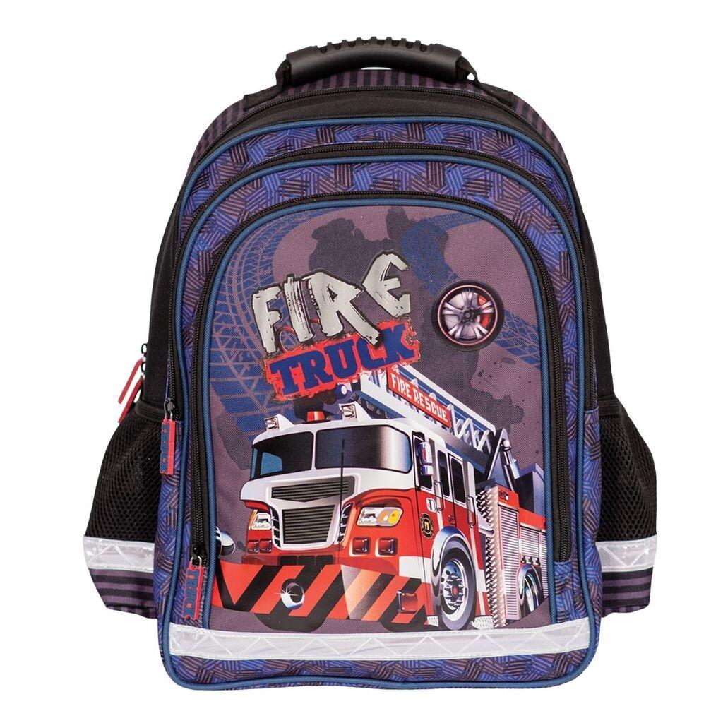 Scool Ranac za dečake Fire Truck, Anatomski, Crni