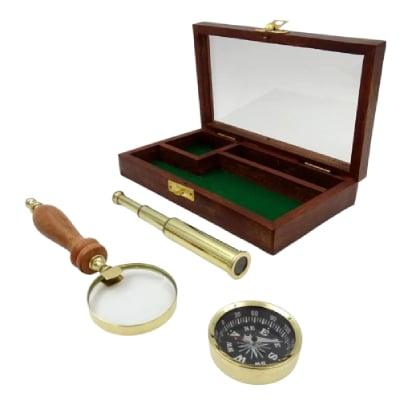 Set Teleskop, kompas i lupa Harvey Makin