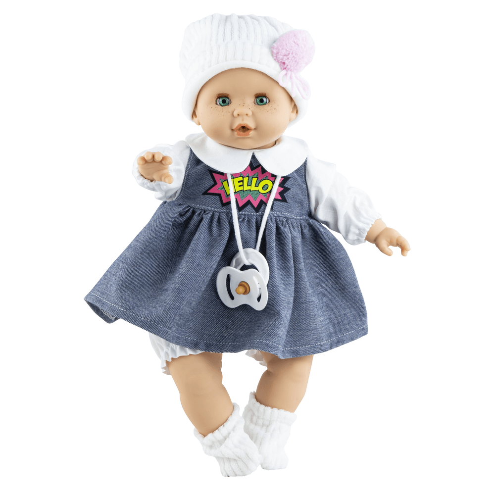 Paola Reina Lutka beba Saška sa cuclom, 36 cm, Plavo-bela