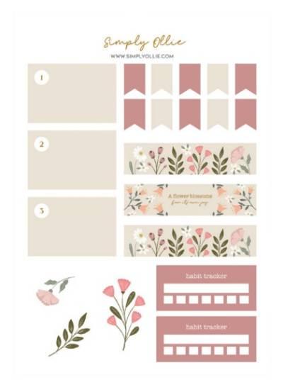Stikeri za planer Vintage Bloom