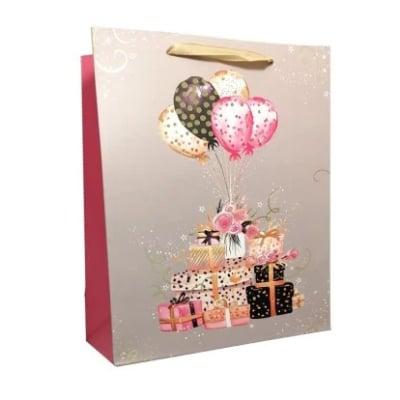 Ukrasna kesa Baloni i pokloni, Velika, Roze-siva