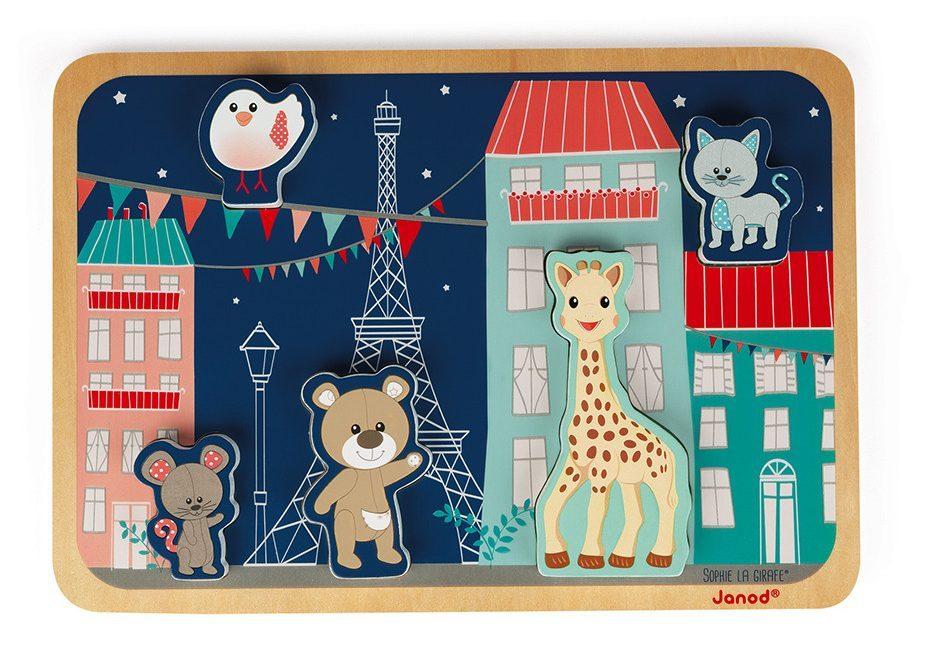 JANOD Slagalica Sophie la girafe, Drvena