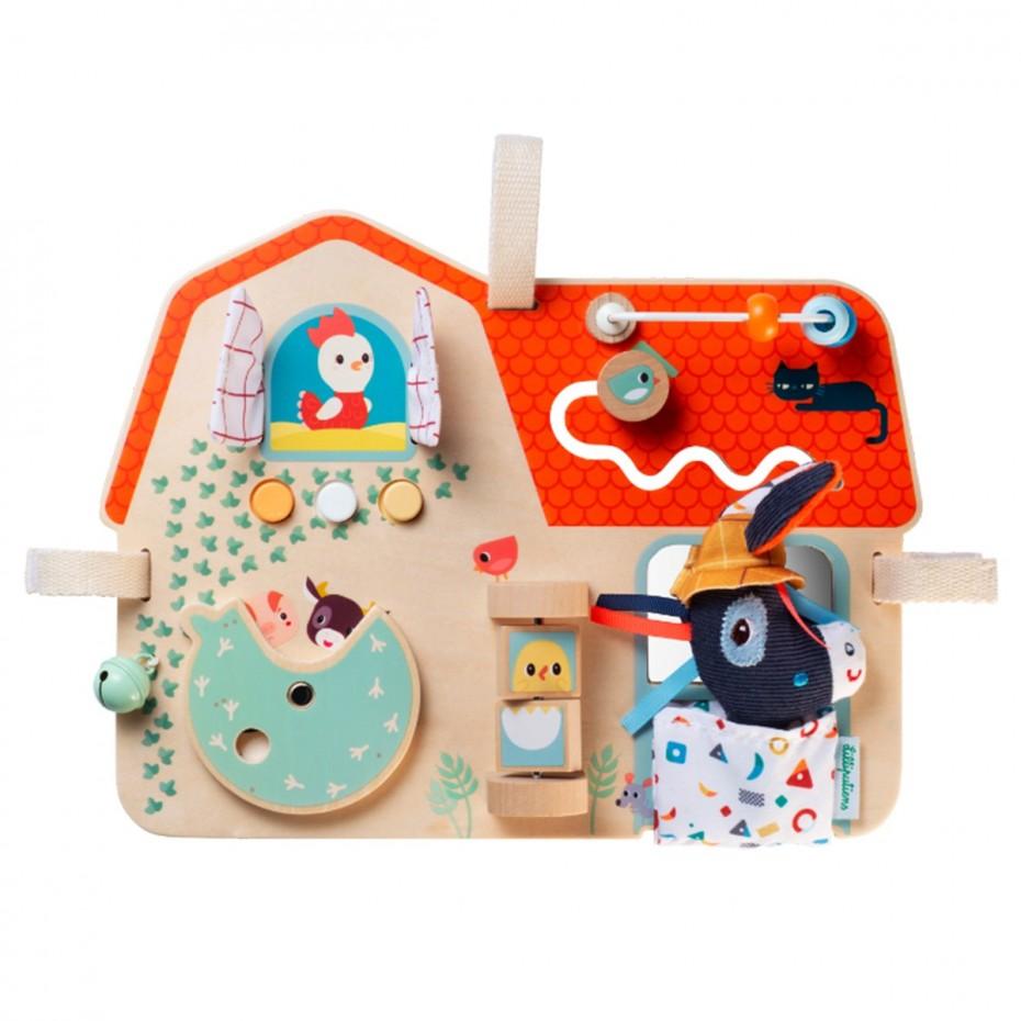 LILLIPUTIENS Prenosiva tabla sa aktivnostima Farma, Drvena