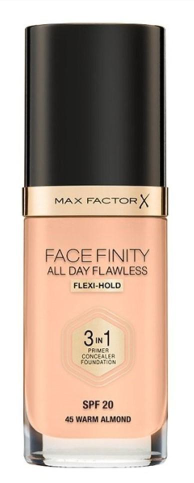 MAX FACTOR Tečni puder Facefinity 3in1 Vegan 45 Warm Almond 30 ml