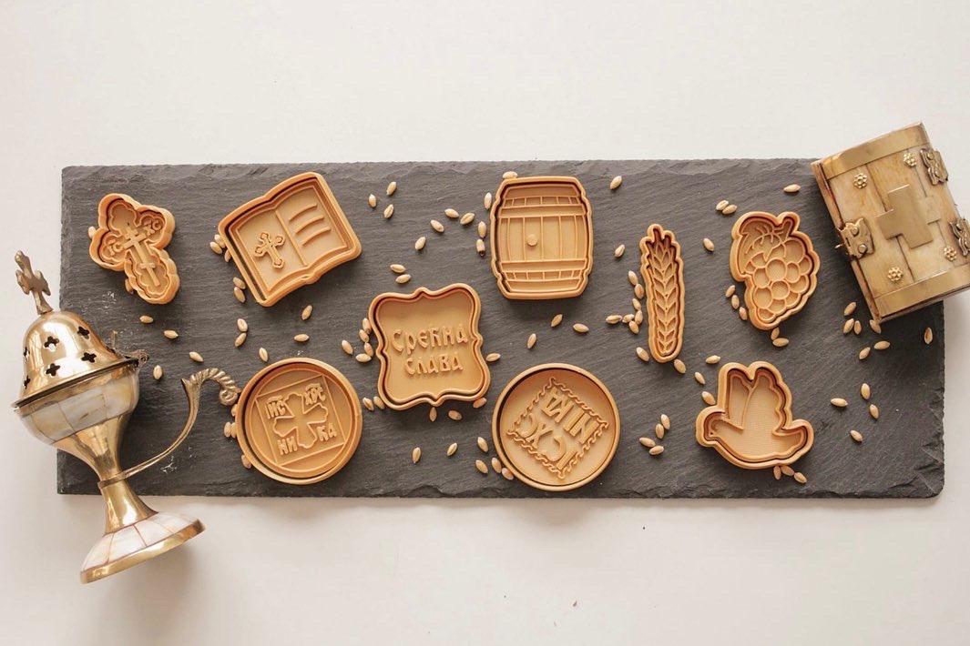 3D MODLE Set modli za slavske kolače 9/1 braon