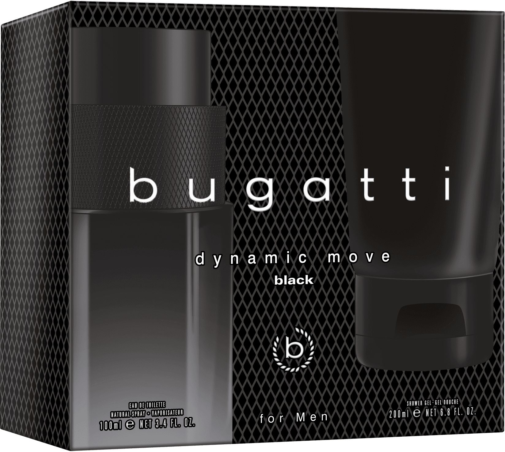 Bugatti Poklon set za muškarce Dynamic move black, EDT, 100 ml + Gel za tuširanje, 200 ml