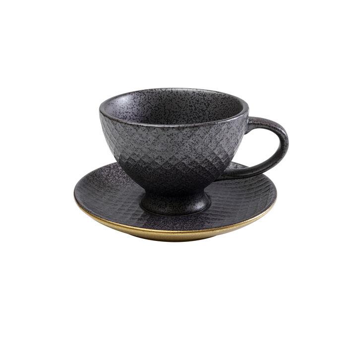 KARE 55405 Diva Šolja za kafu sa tacnom, Crna
