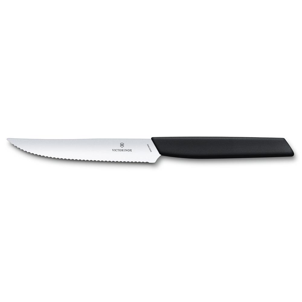 VICTORINOX Kuhinjski nož Swiss Modern, Reckavi, 12 cm, Crni