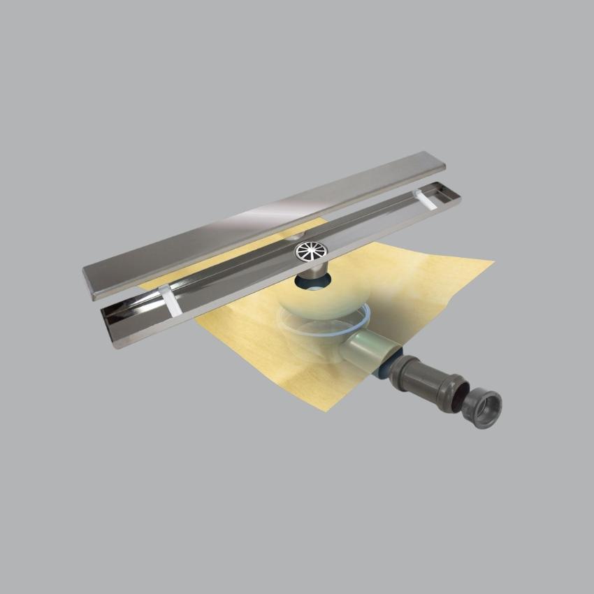 Revestech Kanalica za tuš i terase sa rešetkom za keramiku i preinstaliranom Dry 40 hidroizolacijom Linear Basic Duo 80, 25x25 cm