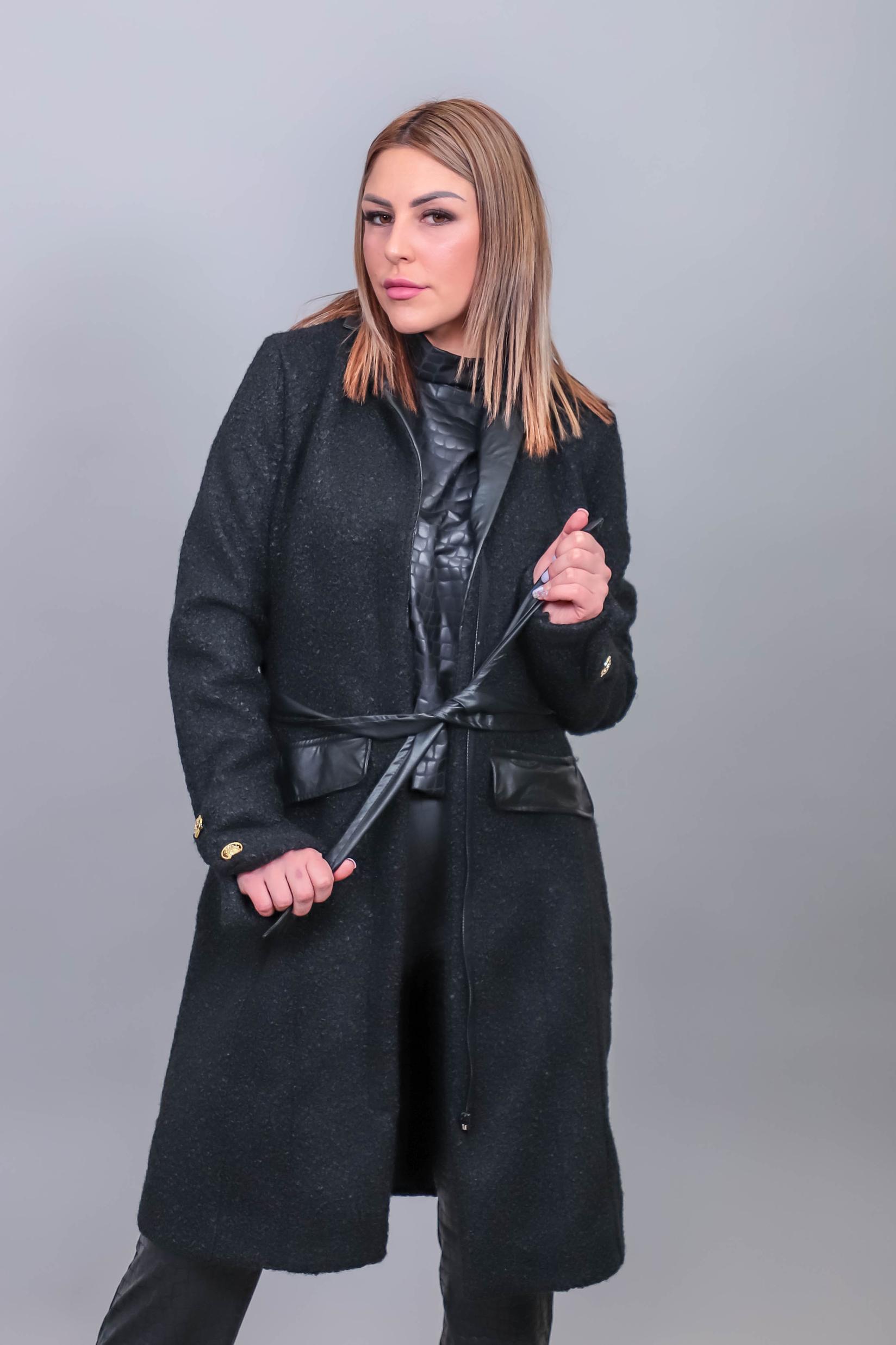 My Way Bukle Ženski kaput, Crni