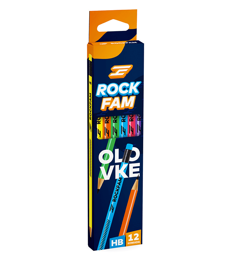 ROCKFAM Grafitne olovke 12/1 HB