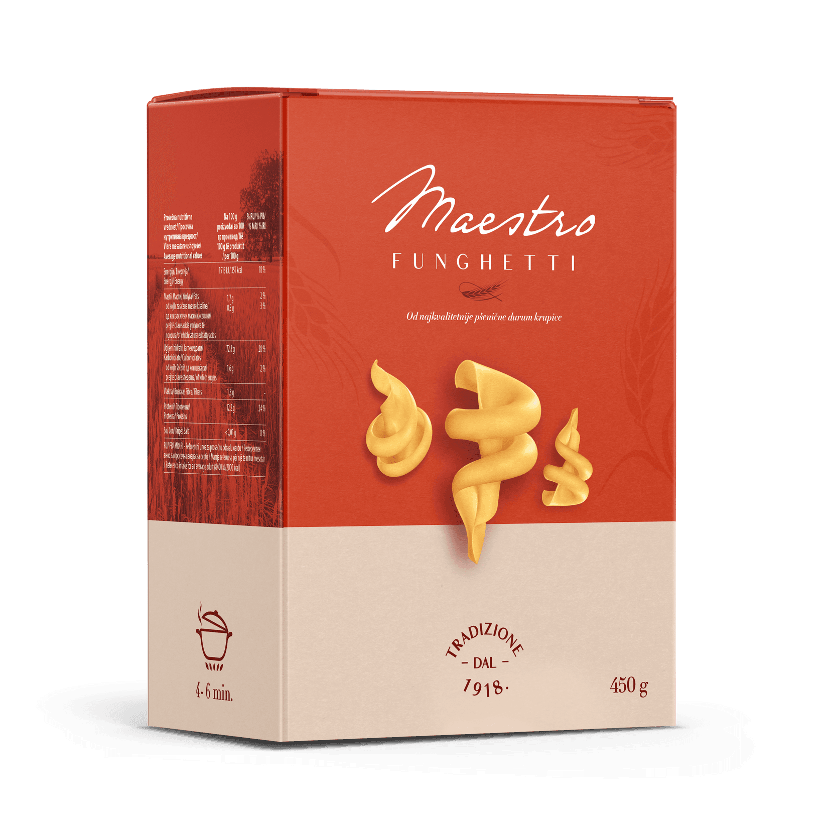 Selected image for DANUBIUS Testenina Maestro Funghetti 450 g