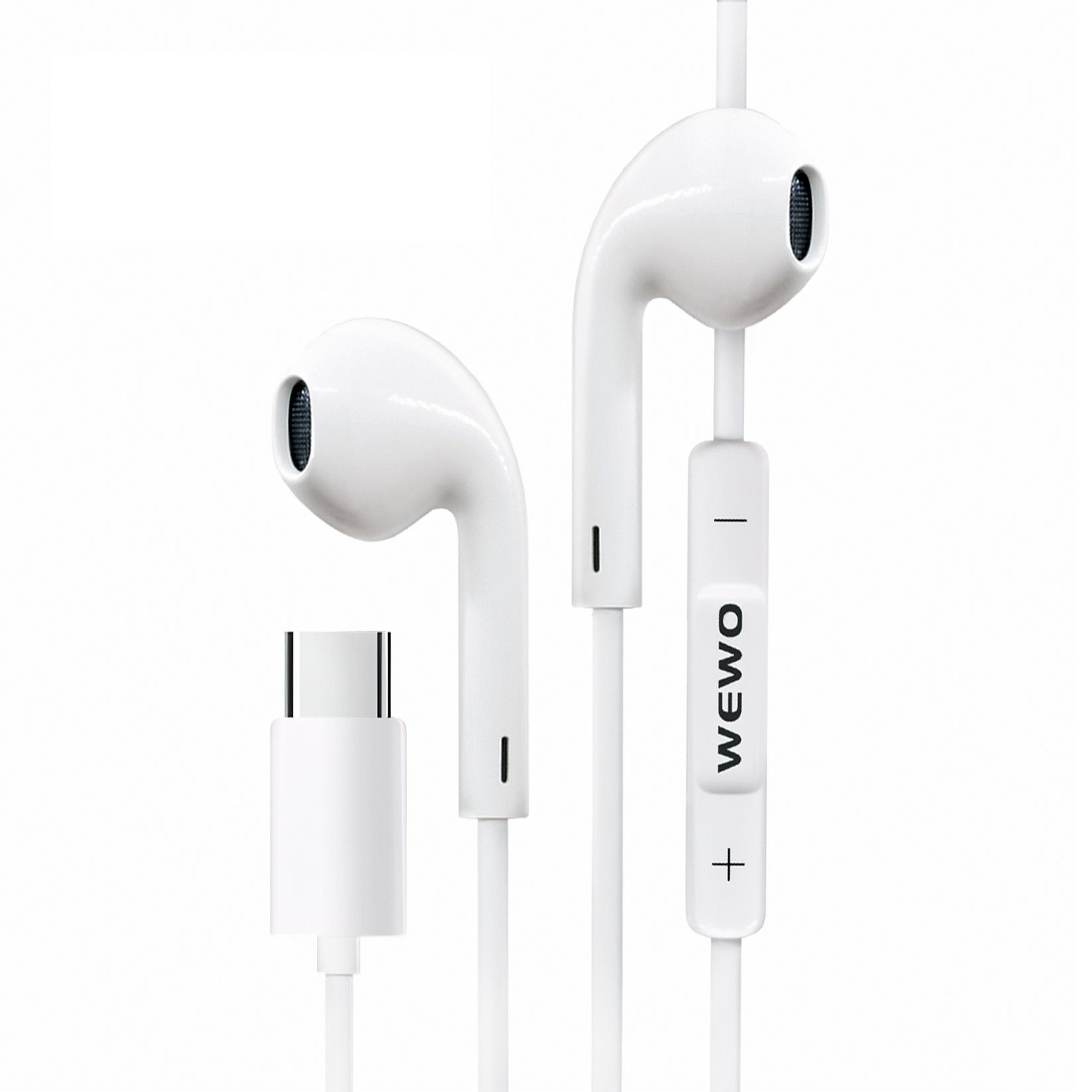 WEWO Hands Free Slušalice Type-C za Android i iPhone, Bele