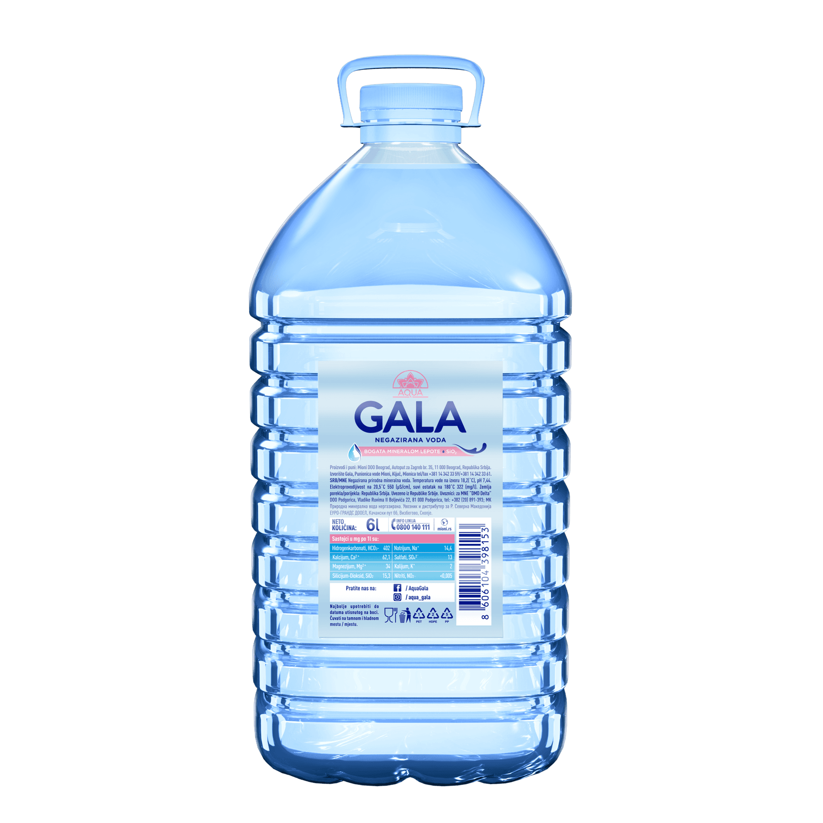AQUA GALA Negazirana voda, 6l