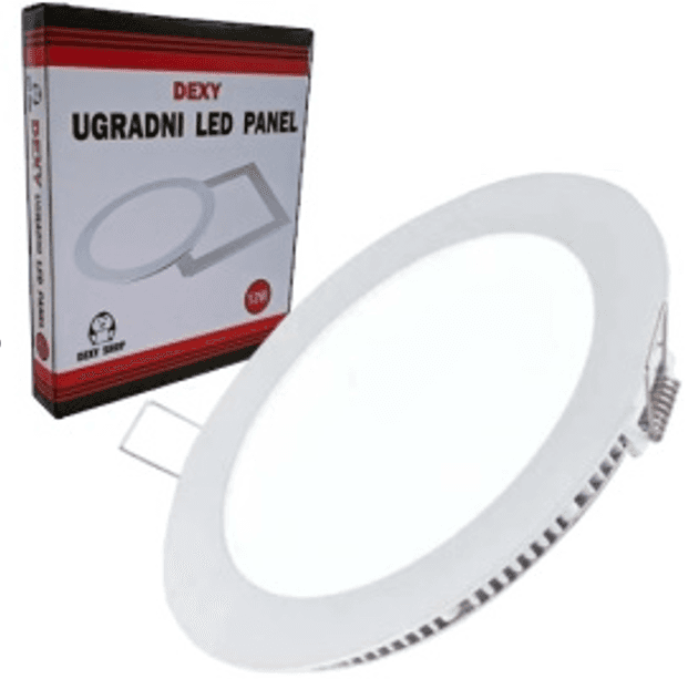Dexy Shop Ugradni led panel okrugli, 12W, 3000K