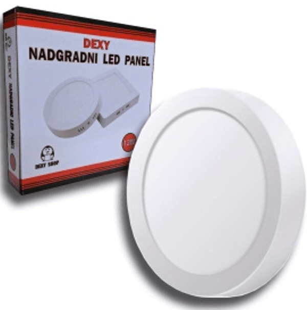 Dexy Shop Nadgradni led panel okrugli, 12W, 3000K
