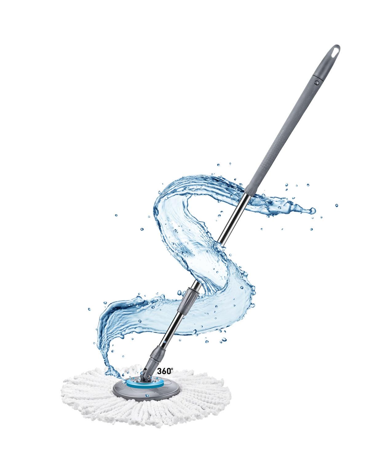 ELEFAN Set mikrofiberski refil, rotirajući glava mopa i teleskopska podesiva drška
