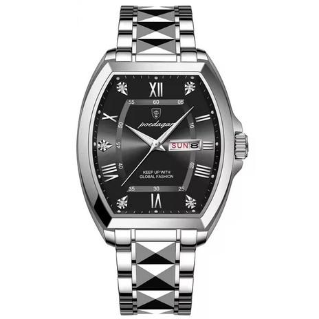 POEDAGAR Muški sat 958, Srebrno - crni