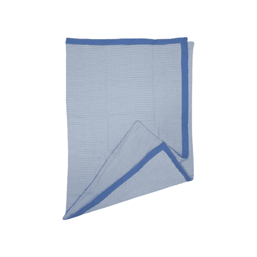 BEBI SAN Pleteni pamučni pokrivač za bebe, 90x120 cm, Plavi