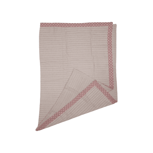 BEBI SAN Pleteni pamučni pokrivač za bebe, 90x120 cm, Roze