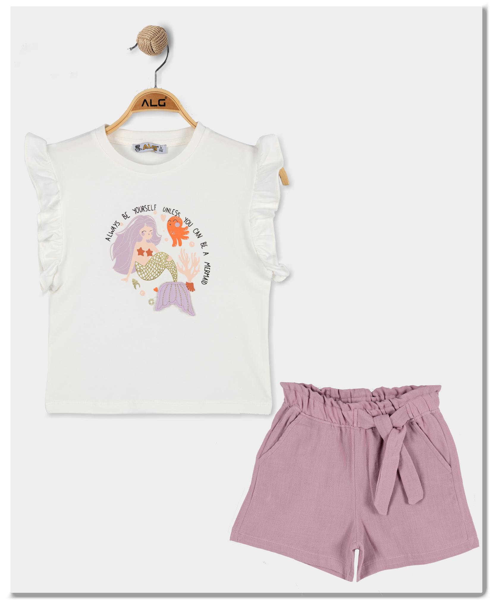 ALG Komplet za devojčice Mermaid, Krem