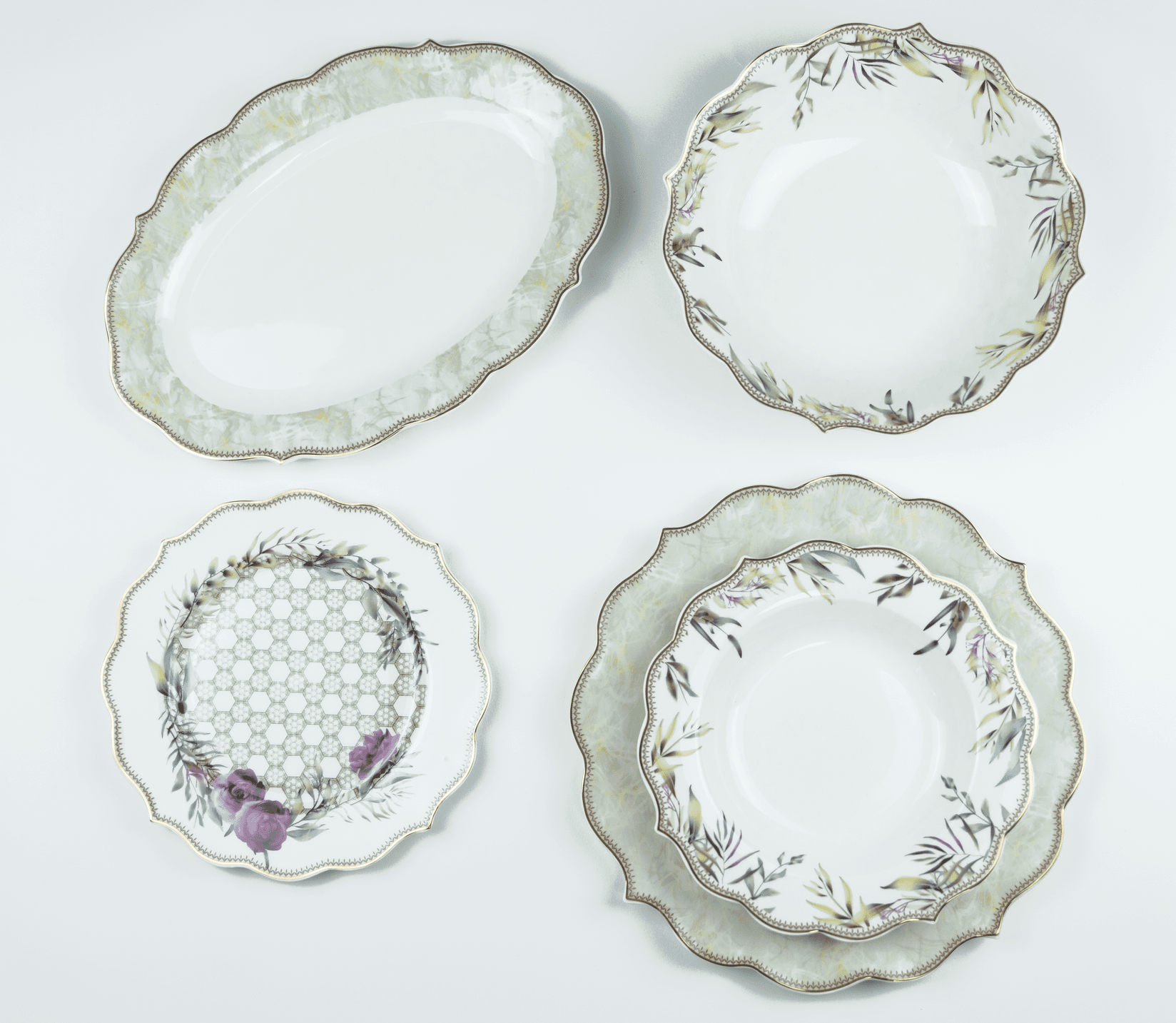 AMC HOME Set za ručavanje Ella, 20 elemenata, Cvetni dezen