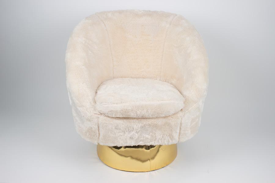 AMC Home Fotelja na okretanje Rabbit, 79x72x81cm, Krem