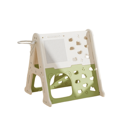 FEELKIDS Penjalica za decu sa košem, tablom i blokovima, Bež-zelena